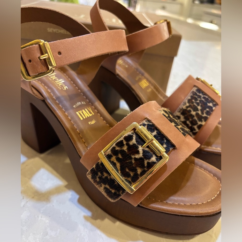 Anthropologie Seychelles In Charge Wood-Bottom Platform Sandals - Picture 6 of 6